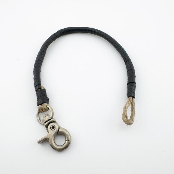 Handcrafted Nautical Rope Bracelet Leather Wrapped Silver Clasp Rustic Design - Picture 7 of 8